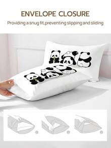 1 pieza Funda de almohada 100% poliéster con impresión digital (Relleno de almohada no incluido) - Blanco - Ver 5