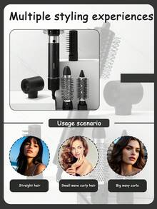 Máy sấy tóc CRASTS Professional 5 trong 1, Lược chải tóc, Máy sấy tóc, Tạo kiểu tóc, Đa chức năng cho máy uốn tóc, Máy uốn tóc & Máy duỗi tóc, Làm khô nhanh, Tiếng ồn thấp, Có 5 đầu nối, 3 chế độ gió và sử dụng tại nhà & tiệm, Quà tặng chăm sóc tóc - Phích cắm loại F của EU (220-240V) - Xem 7
