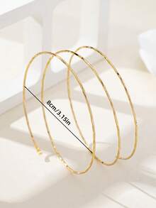 1pc Minimalist Style Metal Multi-Layer Linear Bracelet For Women - Gold - View 5