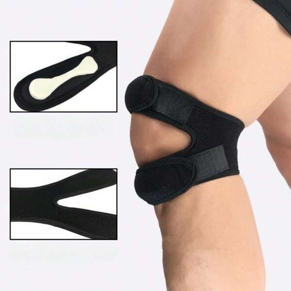 2pcs Athletic Knee Pads - Patella Tendon Support, Open Knee Wrap Brace For Fitness, Pro Sports Patella Strap, Dual Compression Patella Knee Sleeve, Basketball Cycling Outdoor Sports Knee Pad
