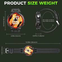EIGIIS 3ATM Waterproof Military Smart Watch For Men With LED Flashlight, 1.53" HD Smartwatch With Answer/Make Call, Fitness Tracker With 110+ Sports Modes Sleep Monitor For Android IOS - Multicolor - View 10