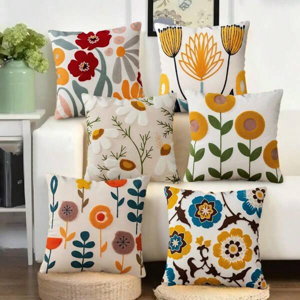 MEMNUN 1 pezzo, federa stile boho con stampa floreale - lavabile in lavatrice, con cerniera, copricuscino con disegno floreale estivo, 45 x 45 cm, copricuscini decorativi senza imbottitura per divano, letto, camera da letto