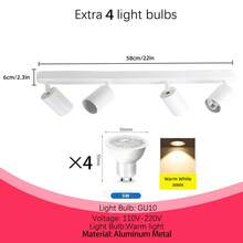 Decorative Ceiling Mounted Linear Track Lighting, Wall Decor, Living Room Decor, Single/Double/Triple/Quad Head Aluminum Spotlight With GU10 Lamp Holder, Vintage Style, With Or Without Bulbs, Easy Installation, Hardwired, Suitable For Exhibition Hall/Reading Room/Dining Room/Bar/Bedroom/Cafe/Dining Hall/Clothing Store/Living Room, Available In Multiple Sizes As Needed - Ceiling Chandelier GU10 Lamp Holder - View 28