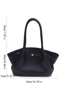 2024 New Fashion Suede Bag, Solid Color Belt Bag, Ruffled Handbag, Large-Capacity Wing Bag, Bat Bag, Commuter Underarm Tote Bag, Suitable For Shopping, Work, Party, Party And Festival. - Black - View 6