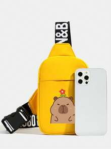 Women's Crossbody Bag New Super Cute Capybara Printed Chest Waist Bag Oxford Small Bag Multifunctional Portable Mobile Phone Bag Convenient Commuting Bag New Life Items For Students Men Essentials Side Bag - View 6