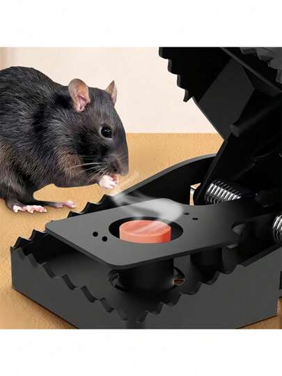 1/2/3pcsHighly Efficient Automatic Mousetrap - Durable PVC Black Mousetrap, Home Rat Cage, Mouse Control Device