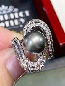 1 PC Romantic Cubic Zirconia & Faux Pearl Ring For Women For Mother's Day Gift Party Jewelry - 1# - View 11