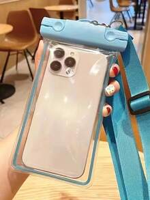 1pc Portable Universal Night Glow Waterproof Phone Case With Wide Strap - Touchscreen Compatible With All Smartphones, Suitable For Swim & Dive, Suitable For Water Sports & Travel - Perfect Gift For Adventurers, Beach Essentials, Beach Accessories, Pool Float