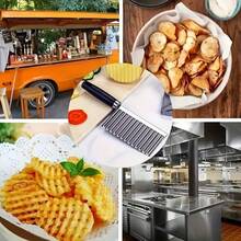 Suuker Crinkle Cutter French Fry Cutter, Versatile Potato Slicer For Fries, Stainless Steel Crinkle Cutter For Veggies, Manual Food Wavy Chopper Slicer For Crinkled Cuts And Fancy Meal-Prep - 1pc - View 4