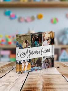 1 pieza Marco de fotos personalizado de acrílico, Historia de amor, Foto familiar, Marco personalizado, Regalo del Día de San Valentín, Mascotas, Recuerdo de pareja, Decoración de dormitorio/sala de estar, Regalo de foto familiar, Regalo de aniversario de boda para novio, Regalo de aniversario para novia, Regalo del Día de San Valentín/Día de la Madre/Cumpleaños - Multicolor - Ver 4