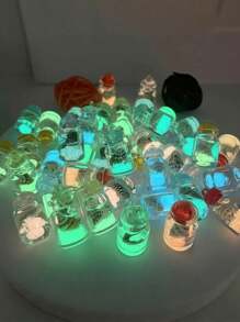10pcs Mixed Pack Mini Acrylic Simulated Conch Luminous Drift Bottle, Luminous Conch Wishing Bottle, Mini Luminous Ocean Theme Bottle Figure, Resin Marine Life Collection Pendant, Suitable For Creative DIY Pendant Accessory Gifts, Colorful Drift Bottle With Random Conch Pattern, Mini Pendant Pendant, Glow In The Dark, Keychain And Bag, Unique Holiday Season Gift,Mother's Day Gifts,Gift,Bridal Shower,Graduation Season Party Supplies