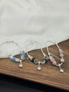 Silver Bracelet And Vivara Jewelry Silver With Colored Stone Boho Style Send Random - Bạc - Xem 7