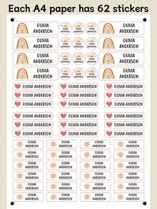 LICVIC 64-640 ملصق مخصص مقاوم للماء ملصقات اسم شخصية للأطفال، لوازم العودة إلى المدرسة للأطفال، ملصقات ملابس دور الحضانة للأطفال، ملصقات للملابس، ملصقات بطاقة الاسم المخصصة، ملصقات قابلة للتخصيص، ملصق مخصص، لوازم المدرسة للأطفال، ولد، فتاة، أطفال، حفل حضري، حديث، ملون، جميل - النمط أ - مشاهدة 5