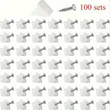 50pcs Drawer Support Wedges With Screws - Durable Plastic & Metal Brackets For Cabinets, Bookshelves & Drawers - 90 Degree Angle Fasteners For Home Repair