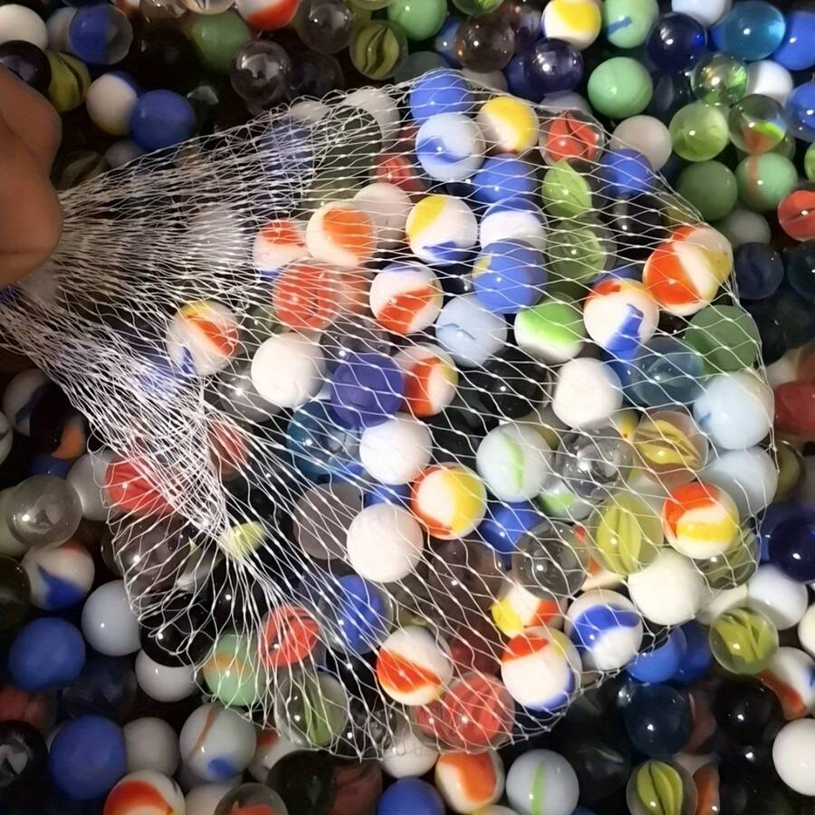 16mm Colorful Glass Marbles, Suitable For Ball Launchers, Octagon Cat Eye Design, Vivid Solid & Patterned Colors, Great For Games And Craft Projects - Multicolor - View 1