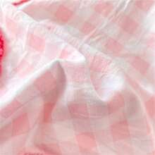4Pcs, Gingham Bedding Set With Cute Cartoon Embroidery – Stylish Bedroom Decor For Global Shop