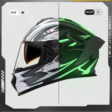 AD 1 szt. Certyfikowany kask motocyklowy na rower elektryczny DOT&ECE, uniwersalny, całoroczny, motocyklowy kask integralny z dwoma wizjerami