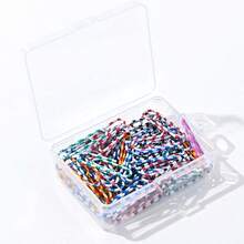 彩色回形针，50 个回形针，彩色金属回形针，回形针夹，带盒文件回形针，适用于办公室学校文具文件分类存储（28 毫米），返校，学校用品