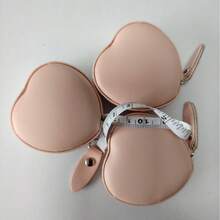 1 Piece High Quality Leather Heart-Shaped Tape Measure For Waist And Bust Measurements, Household Measuring Fabric Ruler - 59.06 Inches Multifunctional Mini Ruler. - Pink - View 9