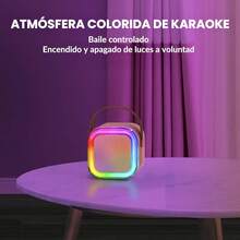 Portable Bluetooth Speaker With 2 Microphones For Karaoke - Pink - View 7