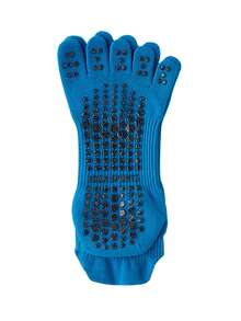 1 双短款纯色五指袜 - 防滑圆点、透气吸湿排汗、高弹性、不紧绷、防滑，适合普拉提、瑜伽、健身