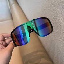 1PC Personalized Customization Fashion Kids' Sports Glasses, Oval Shape, White Color, PC Polycarbonate Frame And Lens, For Boys, Girls, Daily Decoration And Sports Play Back To School