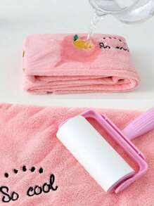 5-Piece Set Of Coral Velvet Cartoon Embroidered Hair Blowing Hats, Women's Bathing Hats With Water Absorbing Triangle Hats, Water Absorbing Hair Blowing Towels, 1 Women's Quick Drying Hair Towel, Highly Absorbent Coral Velvet Women's Hair Towel Set