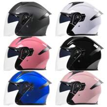 AD Kask motocyklowy HD z podwójną soczewką przeciwmgielną, otwarty, certyfikowany przez Seasons DOT, kask ochronny do jazdy, rozmiar uniwersalny