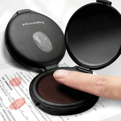 1 件指纹印章垫，用于公证用品的拇指印垫，安全 ID 指纹卡，黑色/红色/蓝色便携式指纹垫，透明指纹按压无墨迷你印章垫，用于合同防伪、学校用品、返校