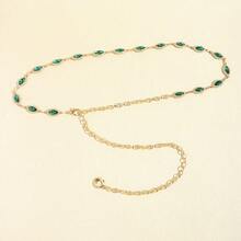 Fashionable Metal Versatile Rhinestone Inlaid Waist Chain