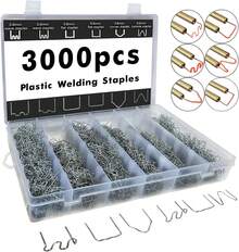 3000 PCS Plastic Welder Kit, 6 Different Shapes Of Plastic Welding Nails, Hot Melt Nails. Welding Rods (With Storage Box) For Car Bumpers, Instrument Panels, Light Sockets Decoration, Car Repair, Building Models, Toy Manufacturing, Etc. - 銀色 - 查看 1