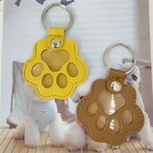 Cute Dog Paw Keychain, Cartoon Pet Hair Storage Leather Case Portable Pet Hair Memorial Keychain Pendant