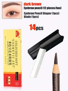 3-In-1 Eyebrow Shaper Set - Eyebrow Pencil, Pencil Sharpener With Blades, Eyebrow Groomer; Compact And