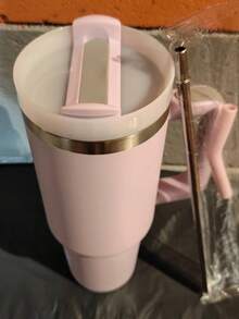 Thermal Water Bottle 1.2 Liters Thermal Cup With Stainless Steel Straw 1200 Ml Handle And Lid For Travel/Gym - LILA INOX - 查看 2