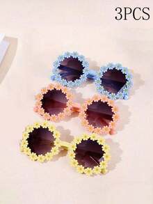 6/3/2/1 Pair Daisy Shaped Fashion Decorative Glasses For Teenagers, High Quality Regular Glasses, Suitable For Parties, Cute Daisy Petal Glasses, Street Style Decorative Glasses (Paper Glasses Case Included) - 彩色 - 查看 14