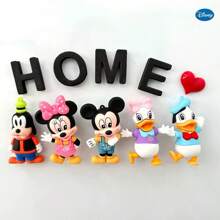 Disney Imanes de nevera de Mickey y Minnie de dibujos animados de Disney, figuras hechas a mano de Donald y Daisy - Lindos, de colores mixtos, de material PVC. Decoraciones de fiesta con imanes fijos. Perfectos como regalos para amigos, fiestas y graduación.