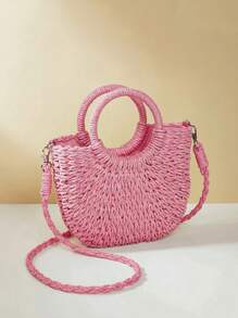 Yogodlns Sac à bandoulière en osier tissé, Décoration de marguerite, Petit sac à main fait main, Sac d'été bohème