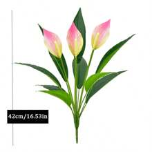 42cm Tropical Monstera Artificial Plants Fake Anthurium Tree Branch Plastic Leaves Real Touch Desktop Palm Tree For Home Decor