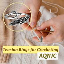 2 Pieces Crochet Rings For Crocheting Cute Yarn Guide Knitting Ring For Finger Adjustable Yarn Tension Ring Crochet Supplies