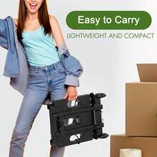 Foldable Hand Truck Dolly, 400 LB Folding Luggage Cart With Wheels, Portable Flatbed Cart Collapsible Hand Truck For Luggage, Travel, Moving, Shopping, Office Use - Black - View 5