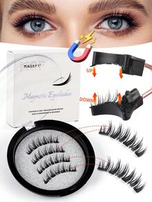 1 Pair CC Curl Eyelashes Natural Look, Reusable Magnetic Eyelashes With Applicator, No Glue Needed Magnetic Eyelashes Magnetic Lashes Kit, Easy To Wear And Remove,Natural Looking, 3D Natural Spiky Manga Lashes Fluffy Wispy Soft Lashes Fake Eyelashes False Eyelashes Strip,Natural Soft Eyelash Criss Cross Wispy Fluffy Lashes,Naturally Slender, Curled And Enlarged Eyes,For Women To Use Travel, Party For Parties Travel School Daily Work Etc - 黑色 - 查看 12