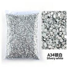 Bán buôn số lượng lớn nhựa Rhinestone thạch màu AB trong suốt AB 2mm, 3mm, 4mm, 5mm, 6mm mặt phẳng nghệ thuật móng tay trang trí quần áo - Nhiều màu - Xem 43