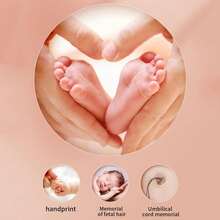 1 件新生儿手印和脚印粘土工艺品，DIY 婴儿手印和脚印纪念礼物，适合 100 天、一岁生日 - 彩色 - 查看 7