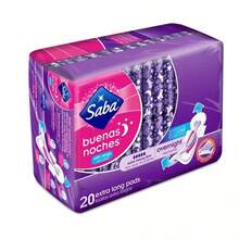 Saba Maxi Overnight Pads With Wings, Extra Long For Heavy Flow 20 Count - 1 - View 2