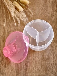 1个/颜色可选/款式随机婴儿便携式单层奶粉盒3格旋转奶粉容器小型户外婴儿储物盒婴幼儿辅食分隔器密封零食盒 - 彩色 - 查看 4