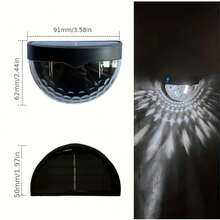 1/2/4/6 件太阳能栅栏灯，LED 庭院路径灯，花园节日氛围灯，黑色外壳白光/暖光防水 ABS 外壳，太阳能电池板充电持久照明，适用于栅栏、花园、墙壁、游泳池、阳台、车库、小路装饰，圣诞节、母亲节、万圣节、情人节节日派对礼物，户外花园小路、庭院、露台照明 - 黑殼 - 查看 8