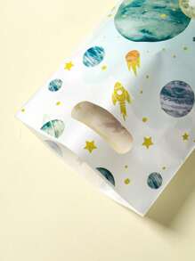 10/25/50pcs Space Planet Pattern Gift Bags, Space Planet Theme Wedding Birthday Babe Shower Party Family Friend Holiday Party Decoration Supplies, Party Thank You Gift Bags, Multi-Purpose Gift Wrapping Supplies