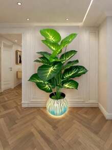 Set di 2 piante tropicali artificiali - Dieffenbachia e Palma Areca per decorazione di casa, ufficio, giardino - Perfetto per matrimoni, anniversari e festività - Uso interno/esterno, vasi non inclusi, decorazione per stanza, casa, cucina, matrimonio