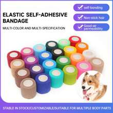 1 Roll/Self-Adhesive Bandage Fixed Bandage Animal Bandage Hand Tear Waterproof Elastic Pet Bandage, Sports Wrapping Tape Self-Adhesive Elastic Bandage Elastic Plastic Sports Knee Pad Finger Shoulder Tattoo Accessory.