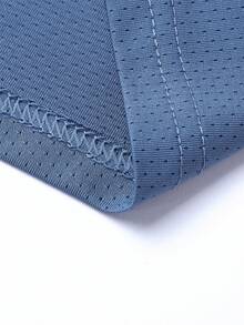 1pc Men's Summer Ice Silk Printed Short Sleeve T-Shirt, Casual Sports Minimalist Quick-Dry Top - Baby Blue - View 5